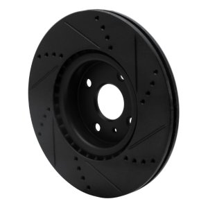 Fiat 124 Spider Brake Rotor (1) - Front Left - R1 Concepts - Drilled & Slotted - Black - `16-`25